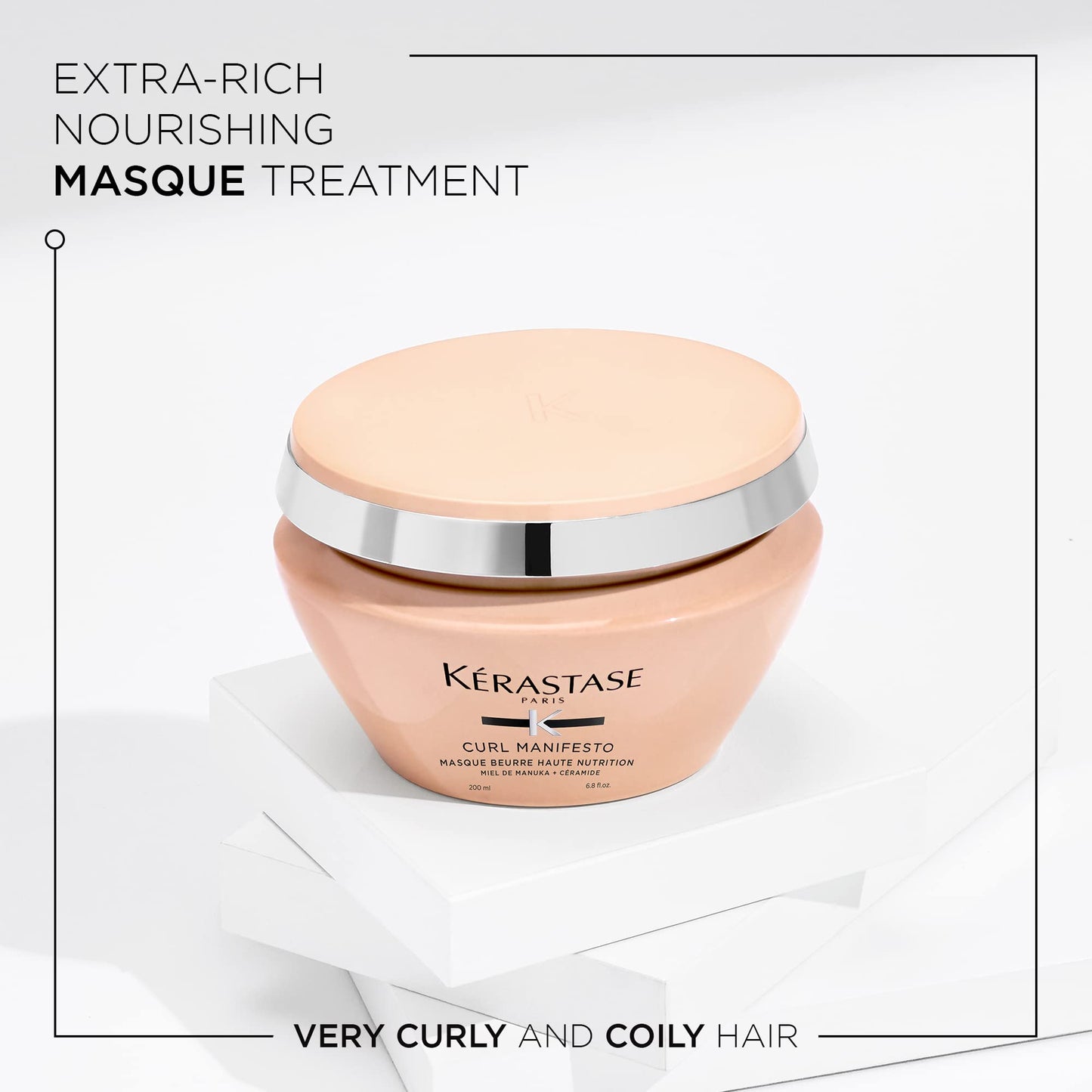 KERASTASE Curl Manifesto Beurre Haute Nutrition Hair Mask | Strengthens & Prevents Breakage | Adds Softness & Shine | For All Wavy, Curly, Very Curly & Coily Hair | 6.8 Fl Oz