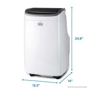 BLACK+DECKER 10,000 BTU Portable Air Conditioner up to 450 Sq. ft. with Remote Control, White