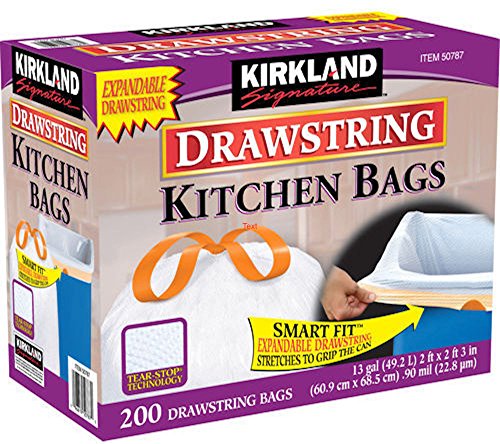 90-Pk Kirkland Signature Drawstring Garbage Bags