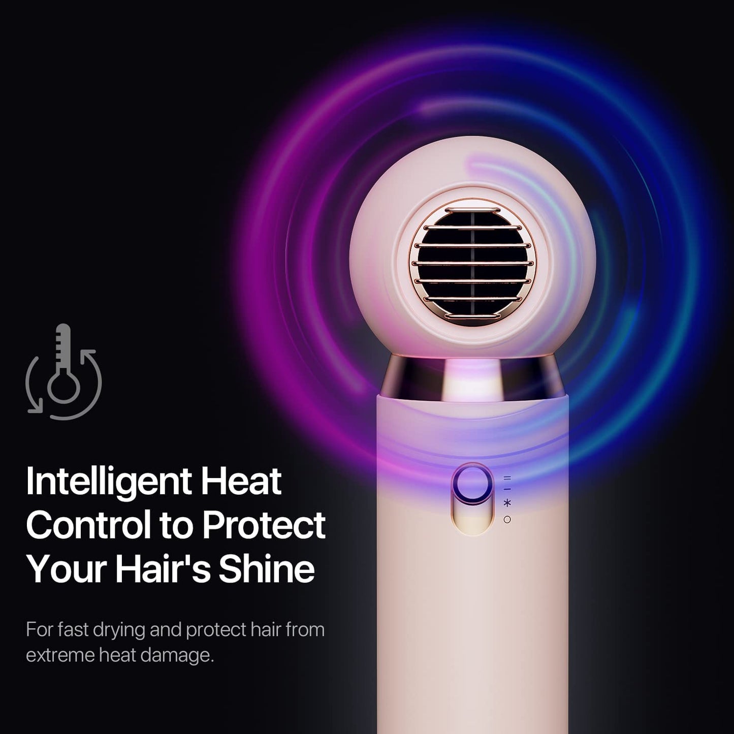 Yiiho Ionic Hair Dryer – Professional Blow with Dual Technology Powerful 1800W Plasma 3 Intelligent Heating Modes Fast Drying No Damage