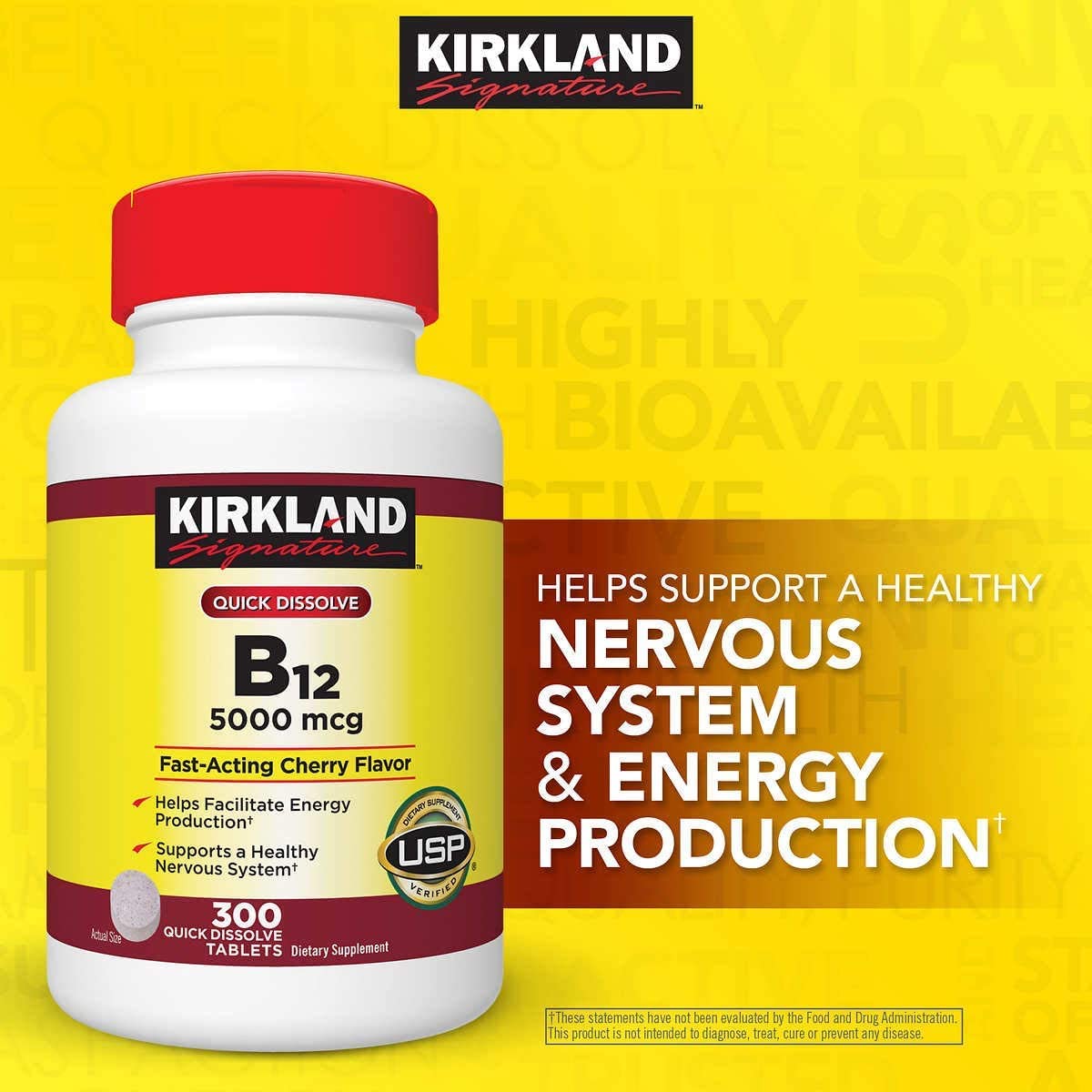 Kirkland Signature – Super B-Complex with Electrolytes 500 Tablets + Vitamin D3 2000IU, 600 Softgels + Vitamin B12 5000mcg, Cherry Flavor, 300 Tablets (Bundle of 3 Units Total)