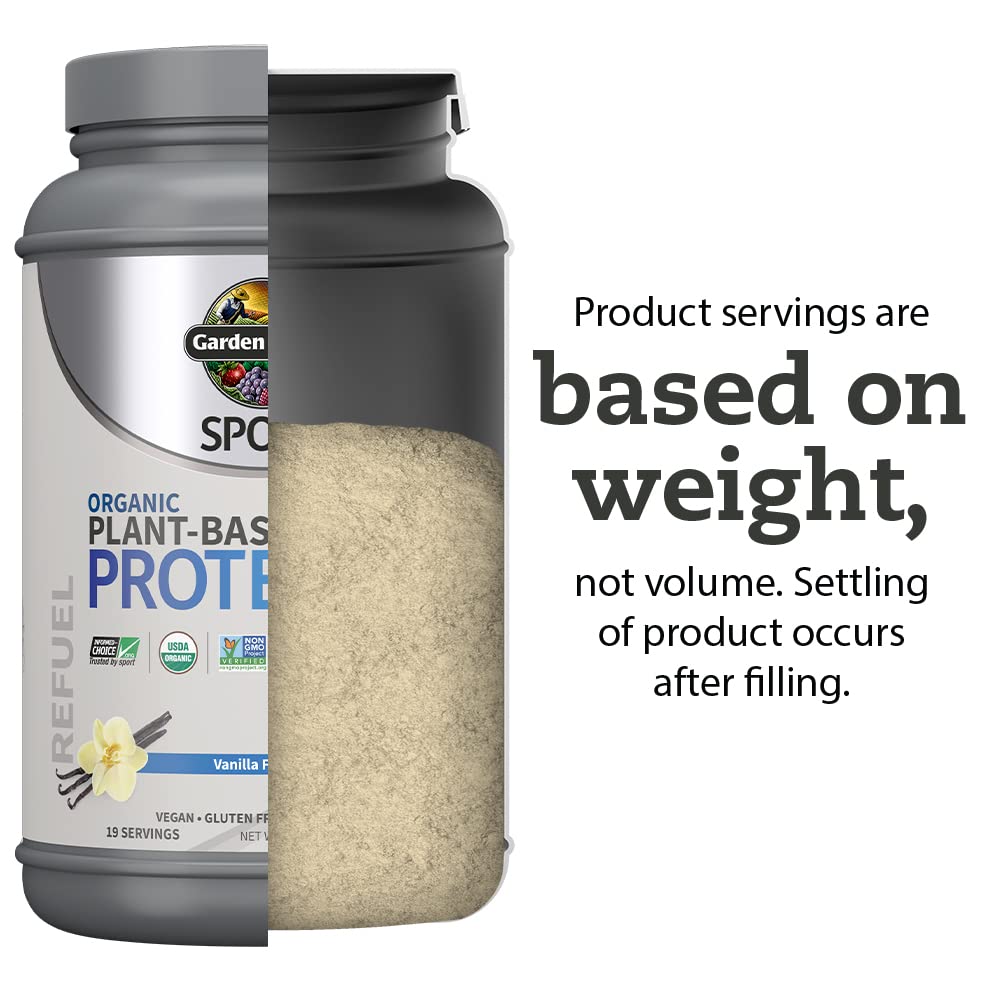 Garden of Life Organic Vegan Sport Protein Powder, Vanilla - Probiotics, BCAAs, 30g Plant Protein for Premium Post Workout Recovery - NSF Certified, Keto, Gluten & Dairy Free, Non GMO 19 Servings