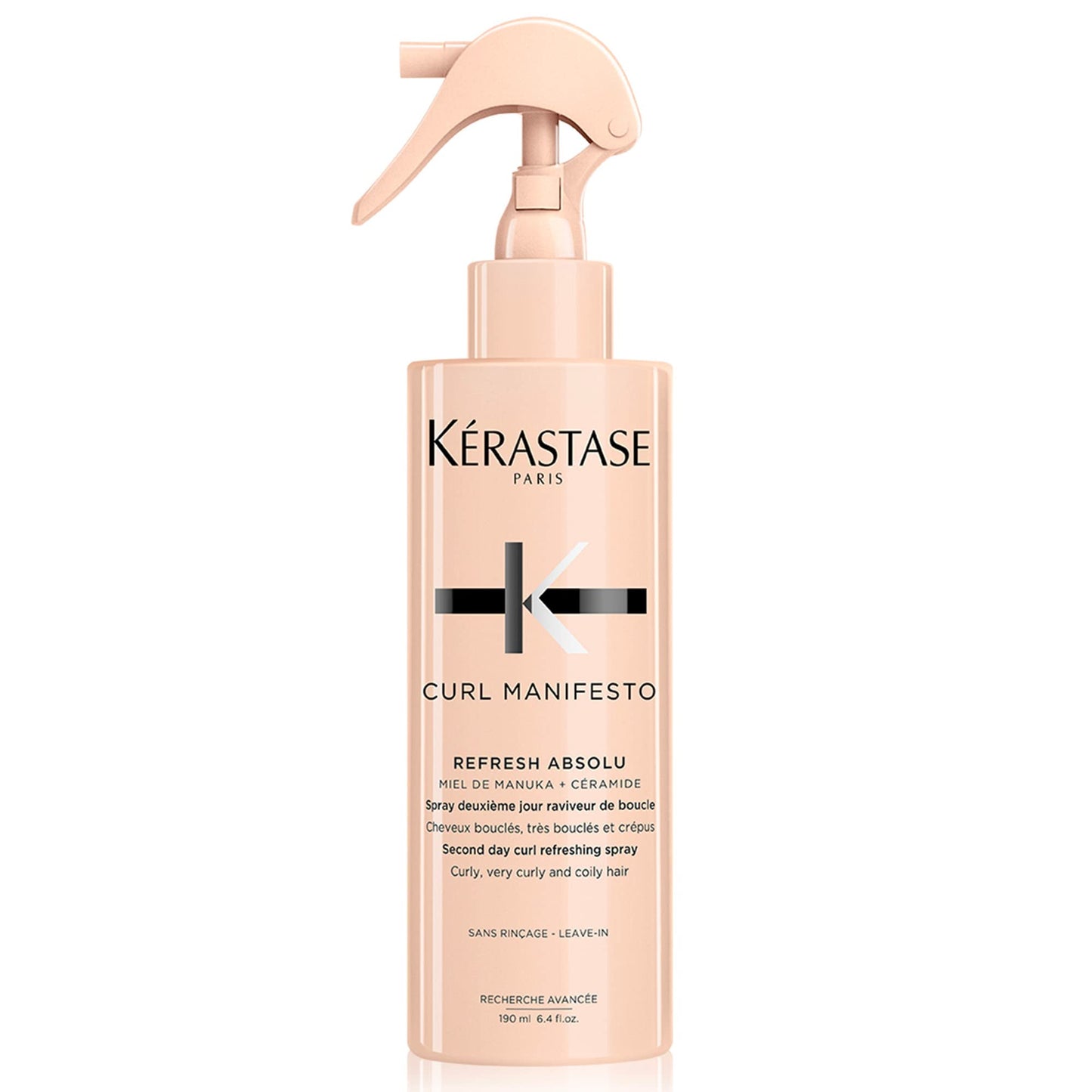 KERASTASE Curl Manifesto Refresh Absolu Refresh Spray | Hydrates, Redefines & Refreshes Curls | Anti-Frizz | With Coconut Oil | For All Wavy, Curly, Very Curly & Coily Hair | 6.4 Fl Oz