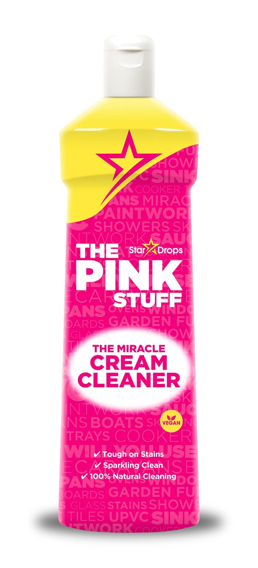 Stardrops - The Pink Stuff - The Miracle Cleaning Paste, Multi-Purpose Spray, Bathroom Foam Spray, Window & Glass Cleaner, and Cream Cleaner Bundle