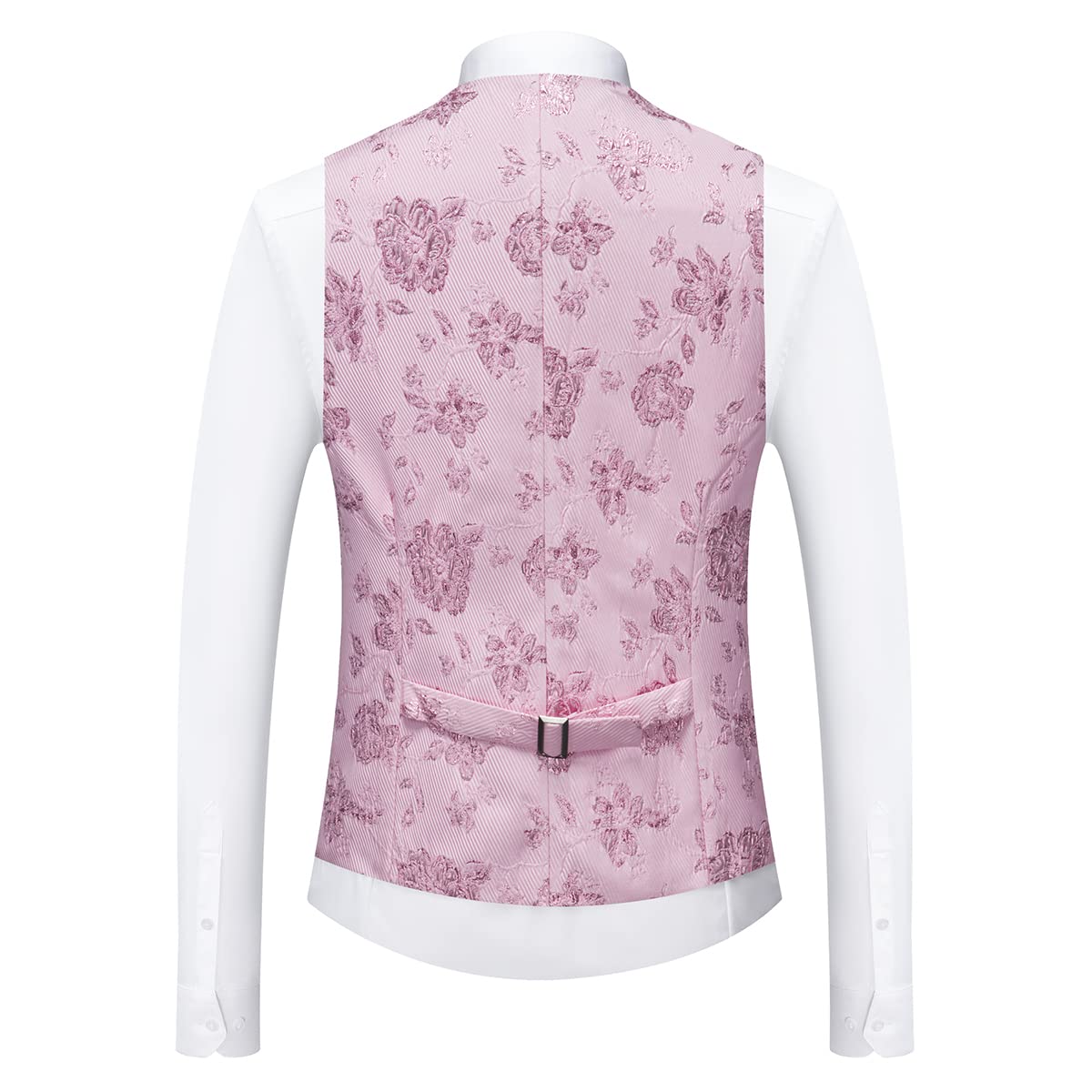 Tuxedo Suits for Men 3 Piece Regular Fit Suit Floral Pattern Blazer Jacket Waistcoat Pants Men Suit Set for Wedding Baby Pink