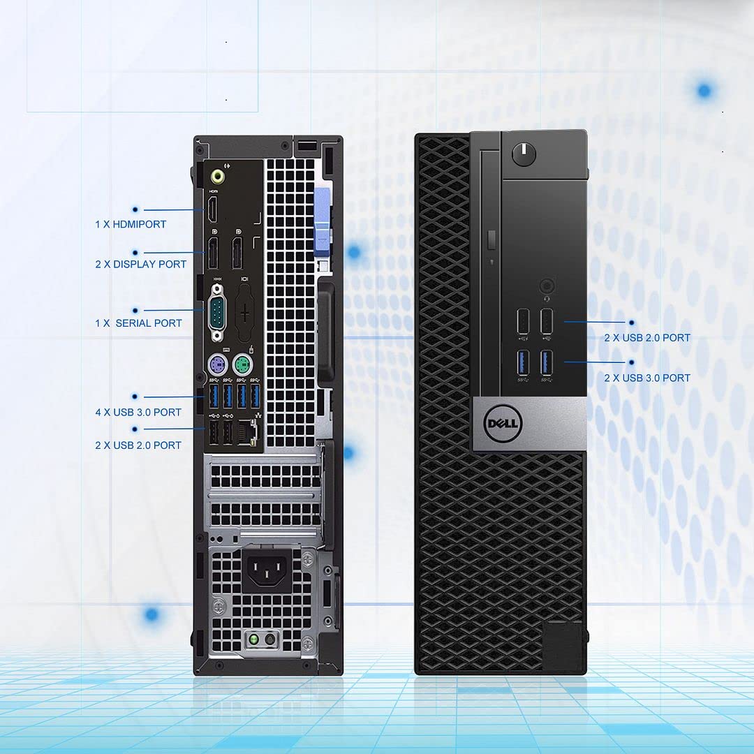 Dell OptiPlex 7040 SFF Desktop Computer PC Intel Quad Core i7-6700 3.20GHz AX200 Built-in WiFi 6 Bluetooth 16GB DDR4 256GB NVMe M.2 SSD 2TB HDD HDMI Wireless Keyboard & Mouse Windows10 Pro (Refurbished)