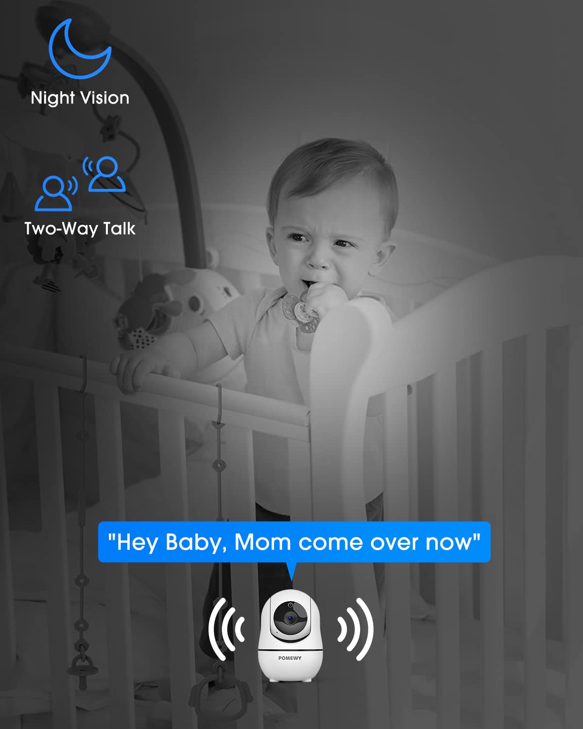 Baby Monitor with Camera and Audio - 5” Display Video Baby Monitor with 29 Hour Battery Life, Remote Pan & Tilt, 2X Zoom,Auto Night Vision, 2 Way Talk, Temperature Sensor,Lullabies,960 Feet Range