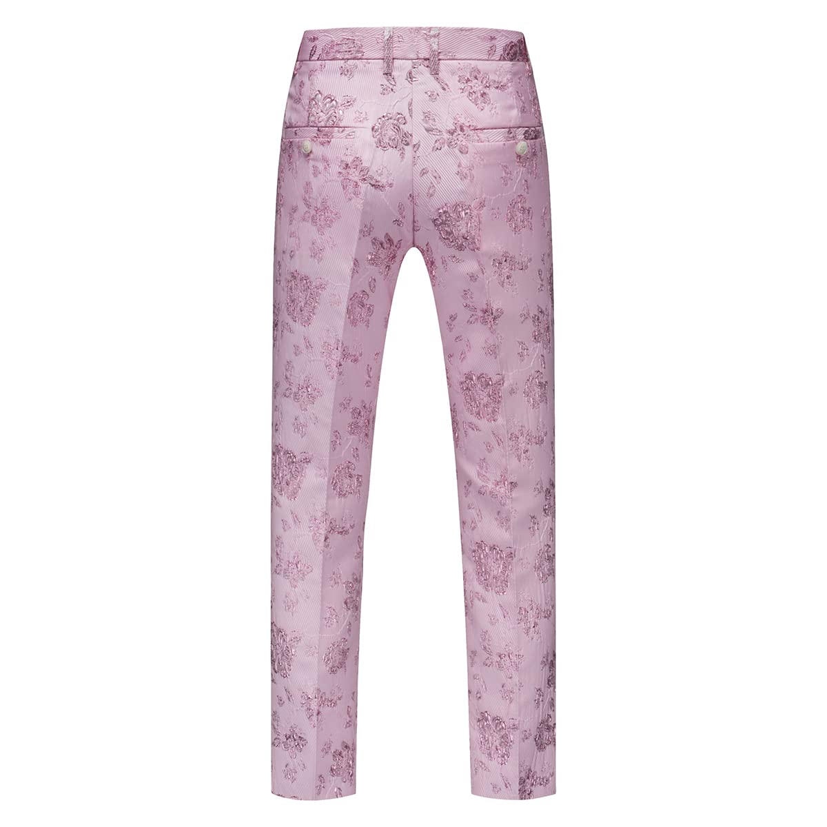 Tuxedo Suits for Men 3 Piece Regular Fit Suit Floral Pattern Blazer Jacket Waistcoat Pants Men Suit Set for Wedding Baby Pink
