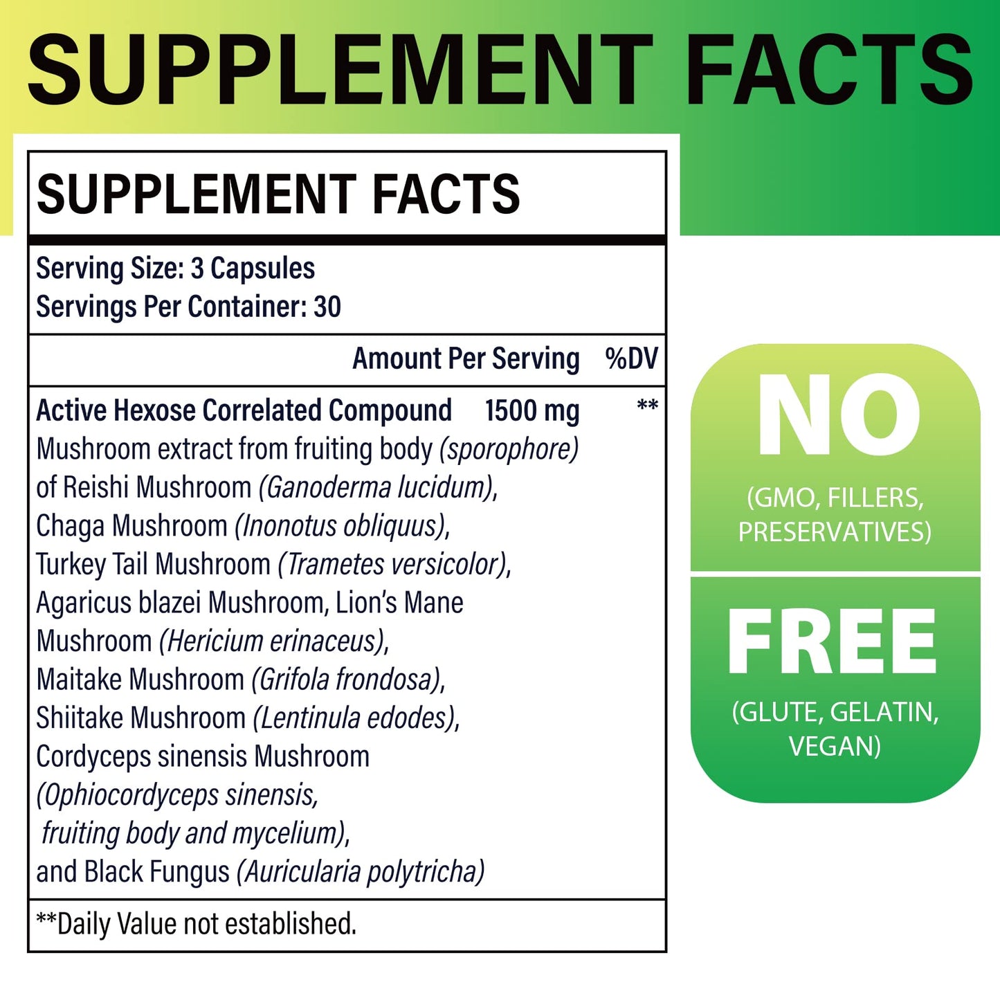 SZCZEKIN Active Hexose Correlated Compound 1500 mg Supplement, Natural 8 Mushroom Extract Supplement, Immune System, Liver Function, Natural Killer and T Cells Activity, 180 Veggie Capsules
