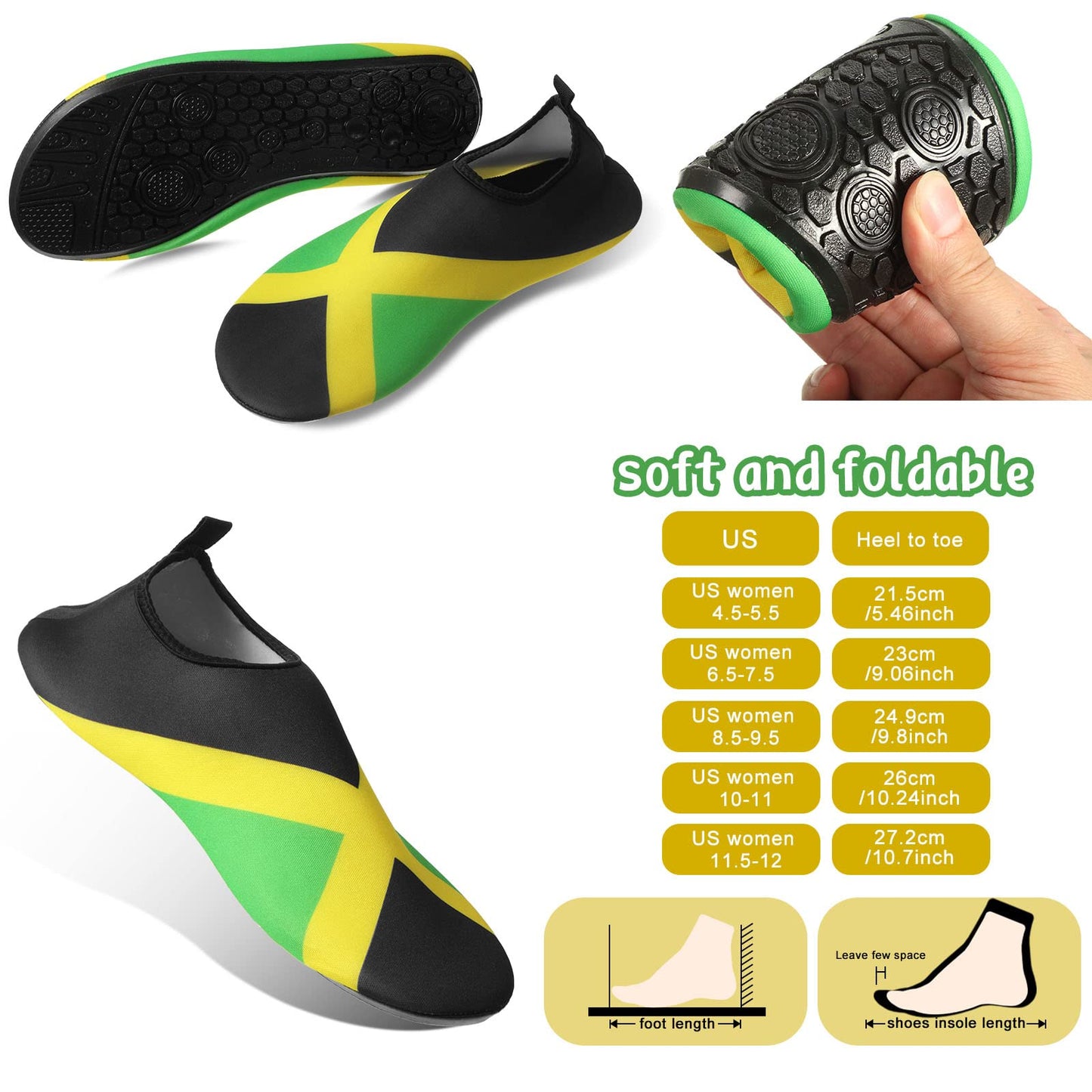 Yahenda 4 PCS Jamaican Swimsuit for Women, Include Sarong Wrap Cover Up, Water Shoe, Face Cover, Sunglasses (Women 8.5-9.5)