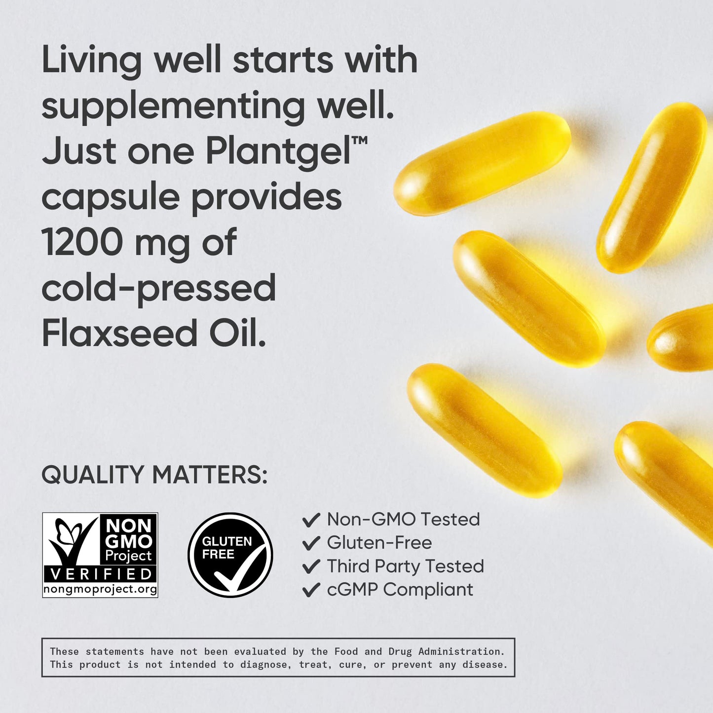 Sports Research Vegan Flaxseed Oil (1200mg) Herbal Supplement with Plant-Based ALA Omega 3 - Vegan Certified & Non-GMO Verified - Gluten, Soy & Carrageenan Free (180 Veggie Softgels)