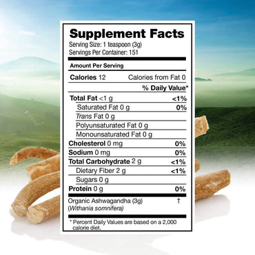 Feel Good USDA Organic Ashwagandha Powder, 16 Ounces