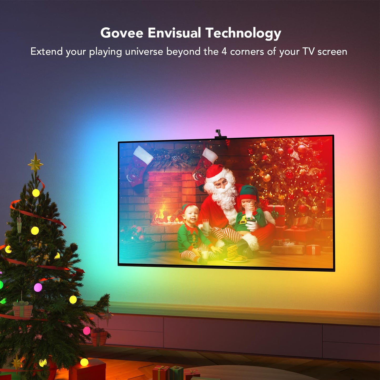 Govee Envisual TV LED Backlight with Camera, RGBIC Wi-Fi TV Backlights for 55-65 inch TVs, Works with Alexa & Google Assistant, App Control, Music Sync Lights, H6199