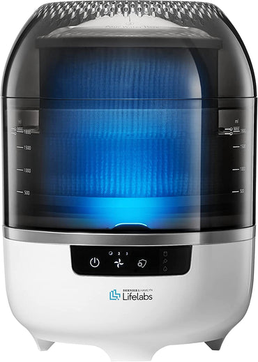 DH Lifelabs | Aaira Mini Hydrating Air Purifiers | Eliminates 99.9% of Bacteria Viruses Mold | HOCl Cleans Moisturizes Air Odor Eliminator for Smokers | Coverage 323 Sq Ft for Large Room Bedroom Home Mini Grey