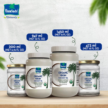 Parachute Naturalz Virgin Coconut Oil | 100% Organic Cooking Oil, Hair Oil and Skin Oil | Cold Pressed | USDA Certified |16 Fl. Oz