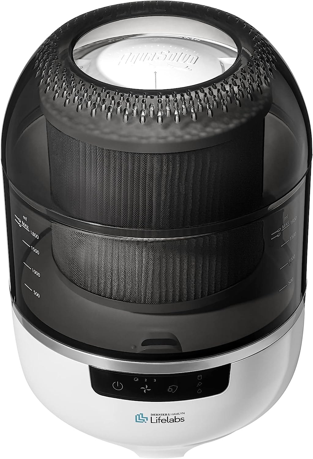 DH Lifelabs | Aaira Mini Hydrating Air Purifiers | Eliminates 99.9% of Bacteria Viruses Mold | HOCl Cleans Moisturizes Air Odor Eliminator for Smokers | Coverage 323 Sq Ft for Large Room Bedroom Home Mini Grey