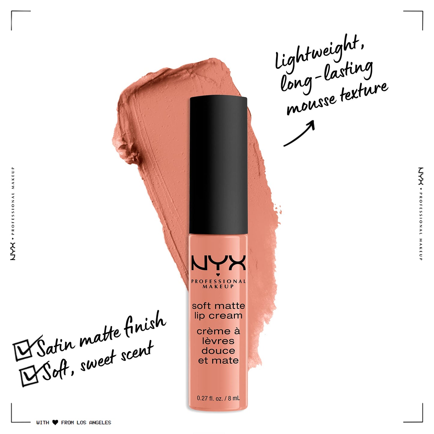 NYX PROFESSIONAL MAKEUP Soft Matte Lip Cream, Lightweight Liquid Lipstick - Cabo (Light Nude With Pink Undertone)