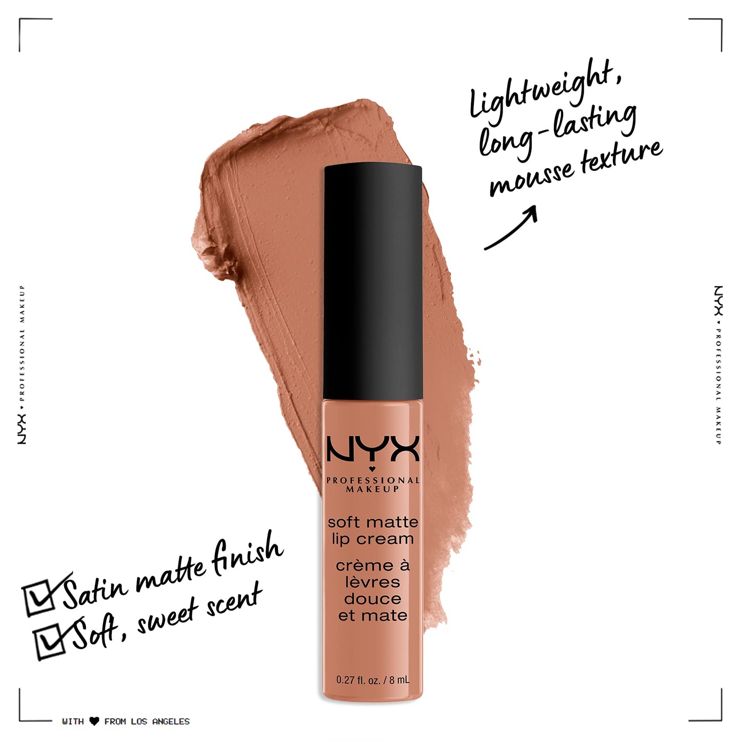 NYX PROFESSIONAL MAKEUP Soft Matte Lip Cream, Lightweight Liquid Lipstick - Cape Town (Nude Sand)
