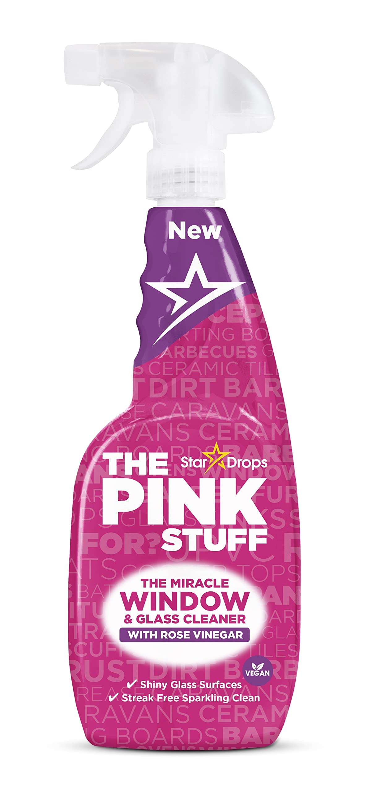 Stardrops - The Pink Stuff - The Miracle Cleaning Paste, Multi-Purpose Spray, Bathroom Foam Spray, Window & Glass Cleaner, and Cream Cleaner Bundle