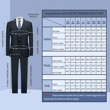 Cooper & Nelson Men's Suit Slim Fit, 3 Piece Suits for Men, One Button Jacket Vest Pants with Tie, Tuxedo Set Light Grey XS