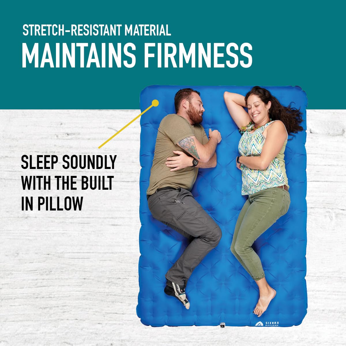 Sierra Designs Queen Campaign Air Mattress | Air Bed for Car Camping and Travel | Full TPU Construction Means no Harmful or Toxic Materials | Includes Battery Operated Pump of Easy Fast Inflation |[NONE RETURNABLE ITEM
