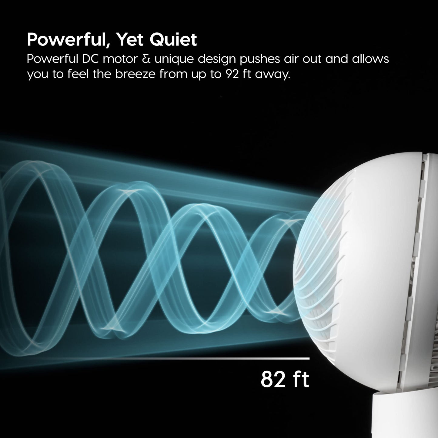 IRIS USA Medium DC Motor Quiet and Eco-Friendly Oscillating Fan, White