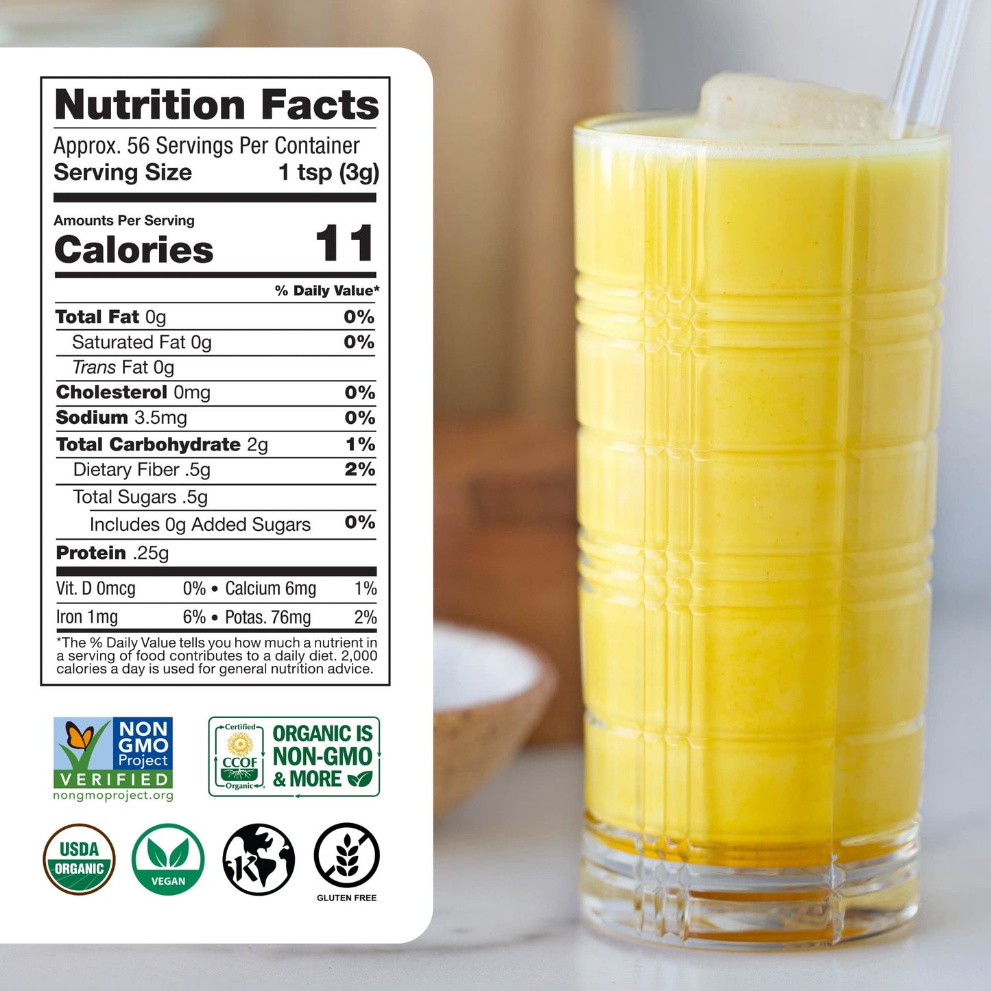 Sunfood Golden Milk Superfood Powder, Organic Turmeric Latte Blend with Ginger, Black Pepper, Maca & Cinnamon, Gut Health - Gluten Free, Vegan, Non GMO Coffee Alternative - 6 oz Bag, 56 Servings