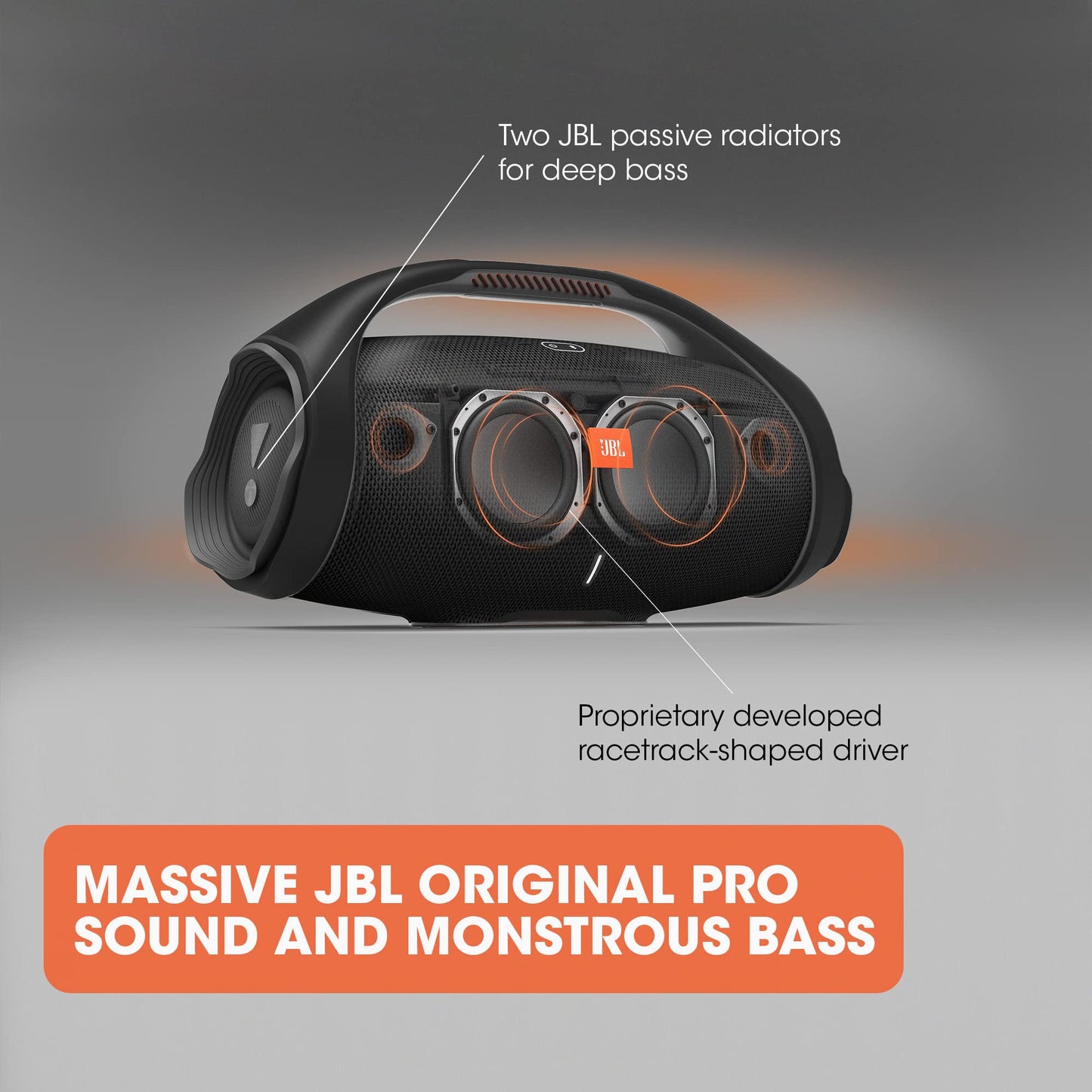 JBL Boombox 2 - Portable Bluetooth Speaker, Powerful Sound and Monstrous Bass, IPX7 Waterproof, 24 Hours of Playtime, Powerbank, JBL Boost for Pairing, for Home and Outdoor(Black)