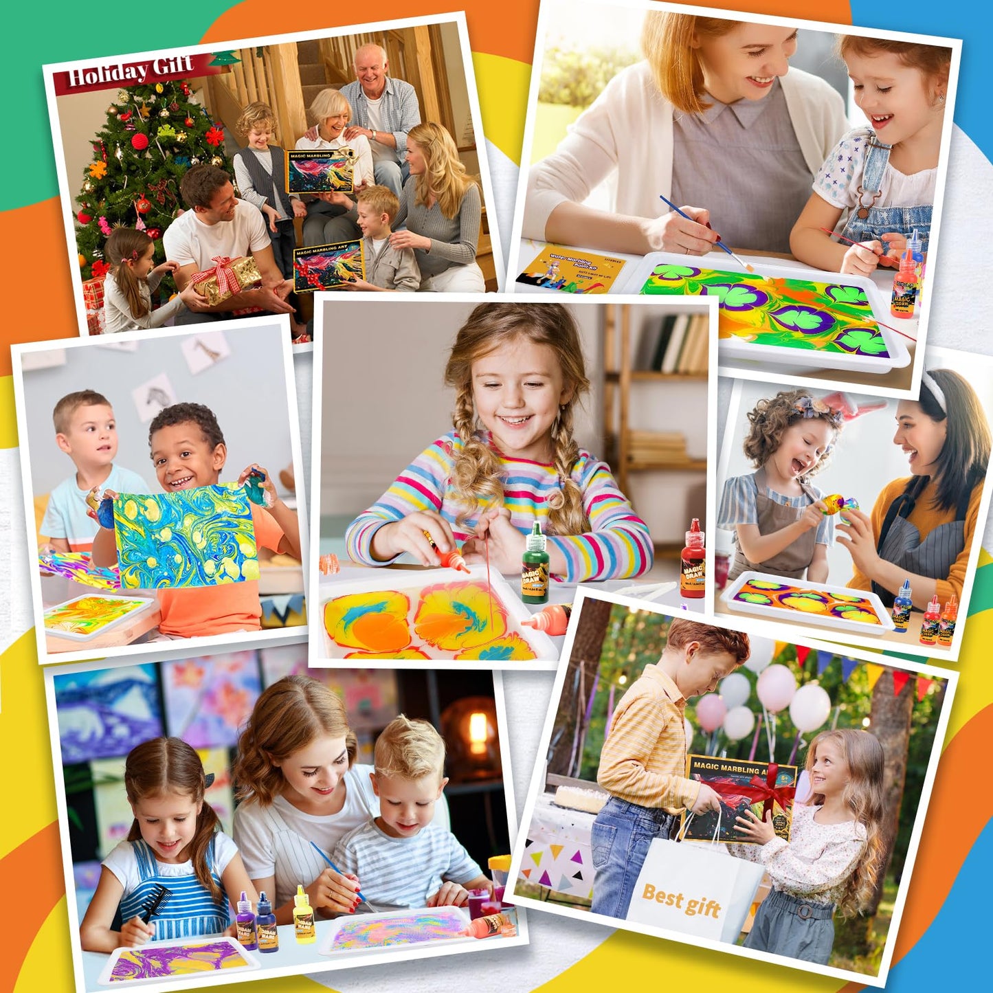 Arts & Crafts For Kids Ages 8-12 6-8,Water Marbling Paint Kit, Art Supplies for Kids,Toys For Girls Boys 4 5 6 7 8 9 10 11 12 Year Old