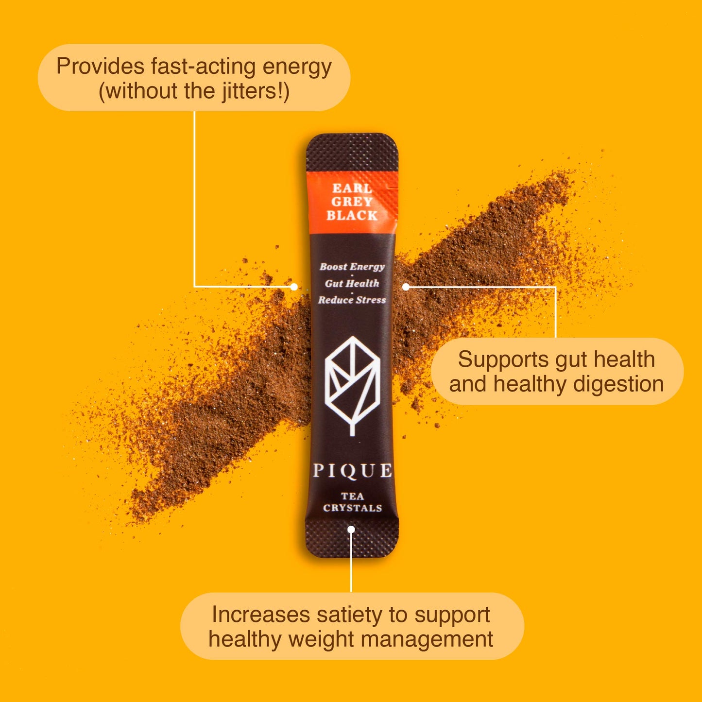 Pique Organic Specialty Tea Crystals Sampler - Support Healthy Digestion, Immunity, Metabolism - 98 Single Serve Sticks (Pack of 5)