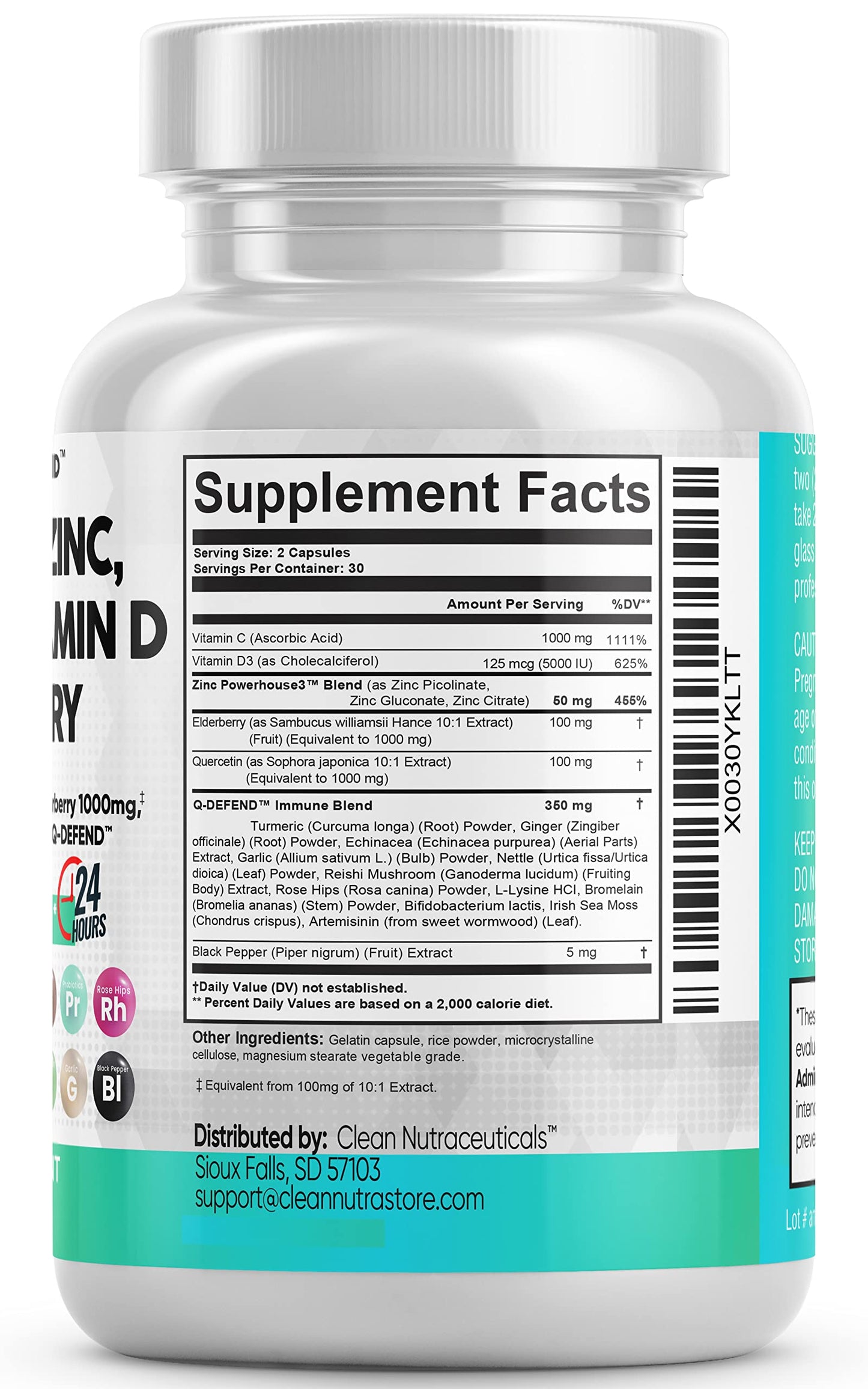 Quercetin 1000mg Zinc 50mg Vitamin C 1000mg Vitamin D 5000 IU Bromelain Elderberry - Lung Immune Defense Support Supplement Adults with Artemisinin, Sea Moss, Echinacea, Garlic Immunity Allergy Relief