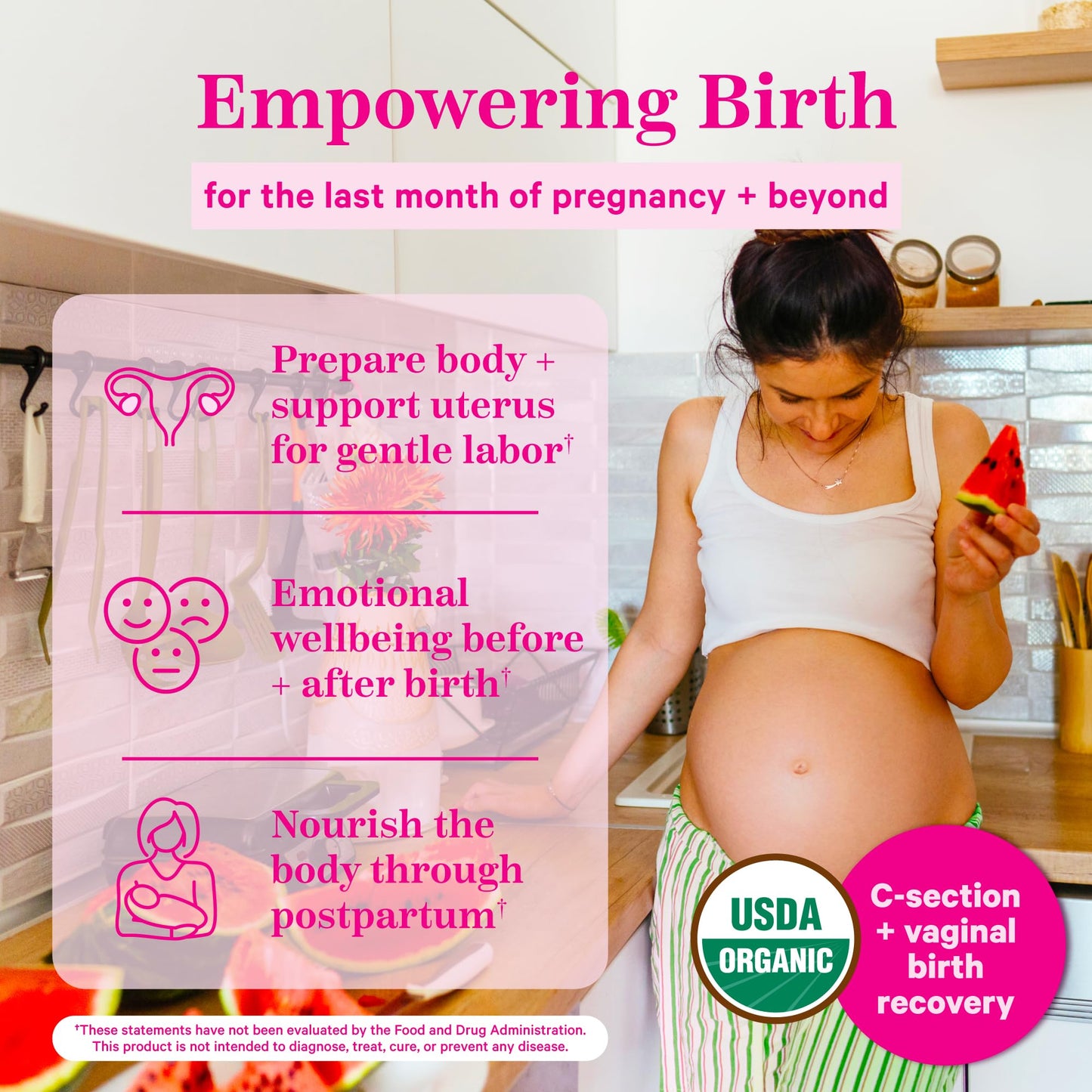 Pink Stork Labor Prep Tea, Organic Red Raspberry Leaf Tea with Chamomile and Rosehip, Caffeine-Free, Pregnancy Must Haves, Labor and Delivery Essentials, Third Trimester Pregnancy Tea - 15 Sachets