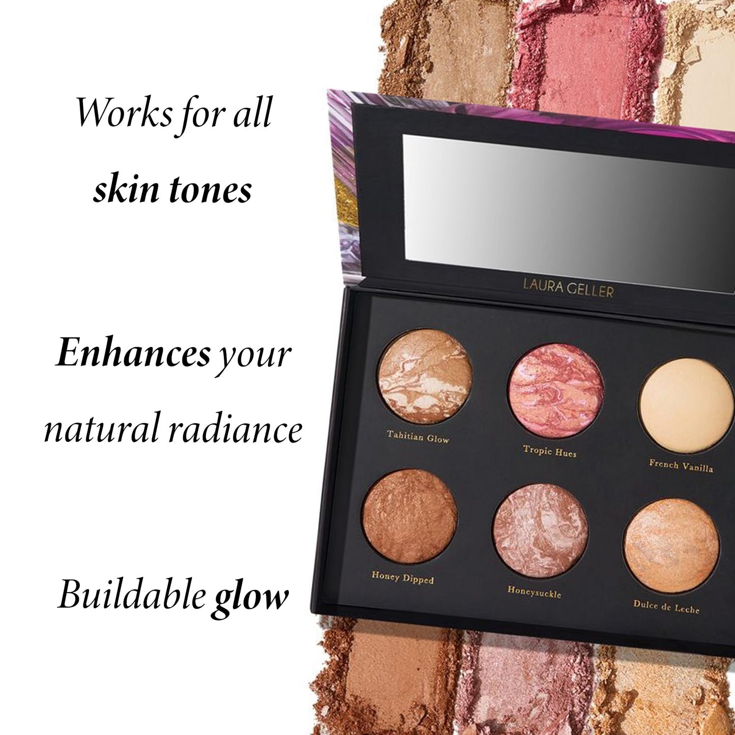 LAURA GELLER NEW YORK The Best of the Best Baked Palette - Full Size - Includes Bronzer, Blush, 2 Highlighters and 3 Eyeshadows - Travel-Friendly