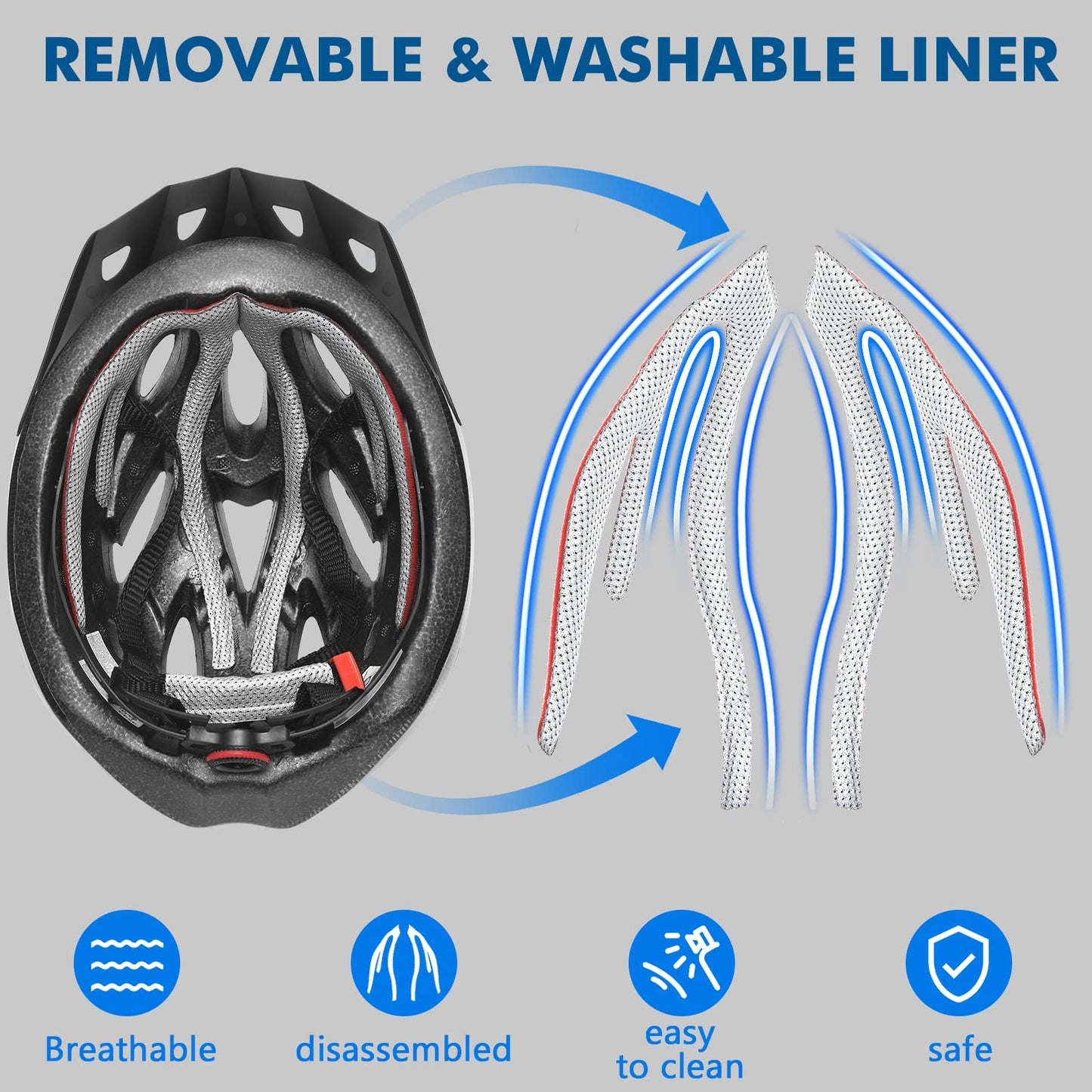 Zacro Adult Bike Helmet Lightweight for Men Women Comfort with Pads&Visor, Certified Bicycle Helmet for Adults Youth Mountain Road Biker