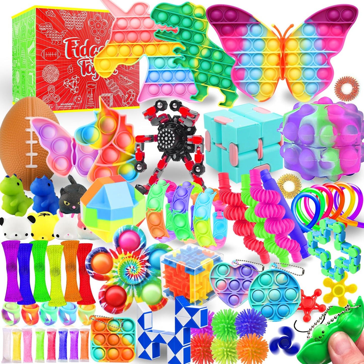 Fidget Toys Set, 80 Pack Sensory Toys Party Favors Kids Autism Autistic Children, Classroom Treasure Box Chest Prizes Pinata Stuffer Gifts Small Mini Bulk Toy Carnival ADHD