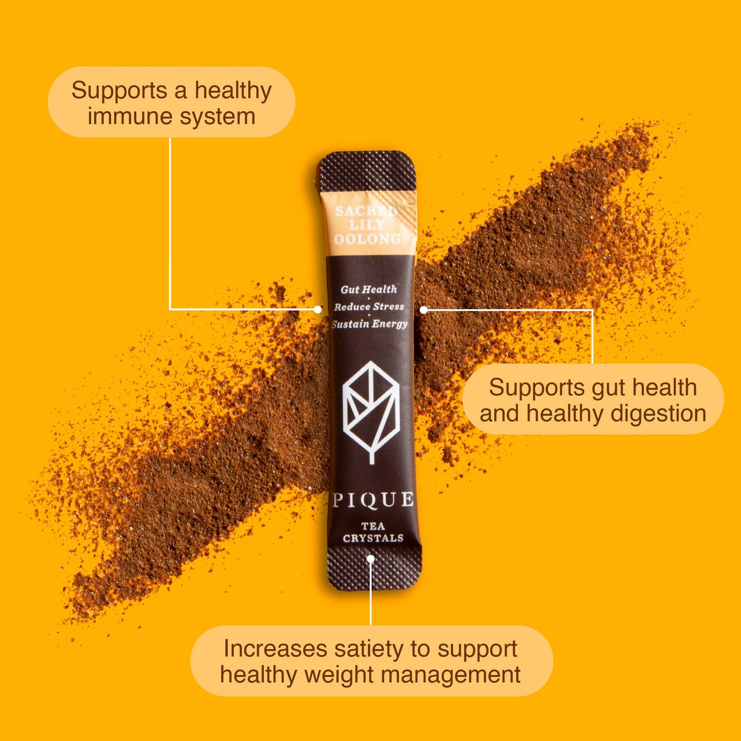Pique Organic Specialty Tea Crystals Sampler - Support Healthy Digestion, Immunity, Metabolism - 98 Single Serve Sticks (Pack of 5)