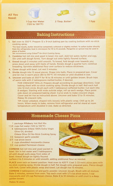 Pillsbury Hot Roll Mix, 16-Ounce Box (Pack of 4) with By The Cup Swivel Spoon