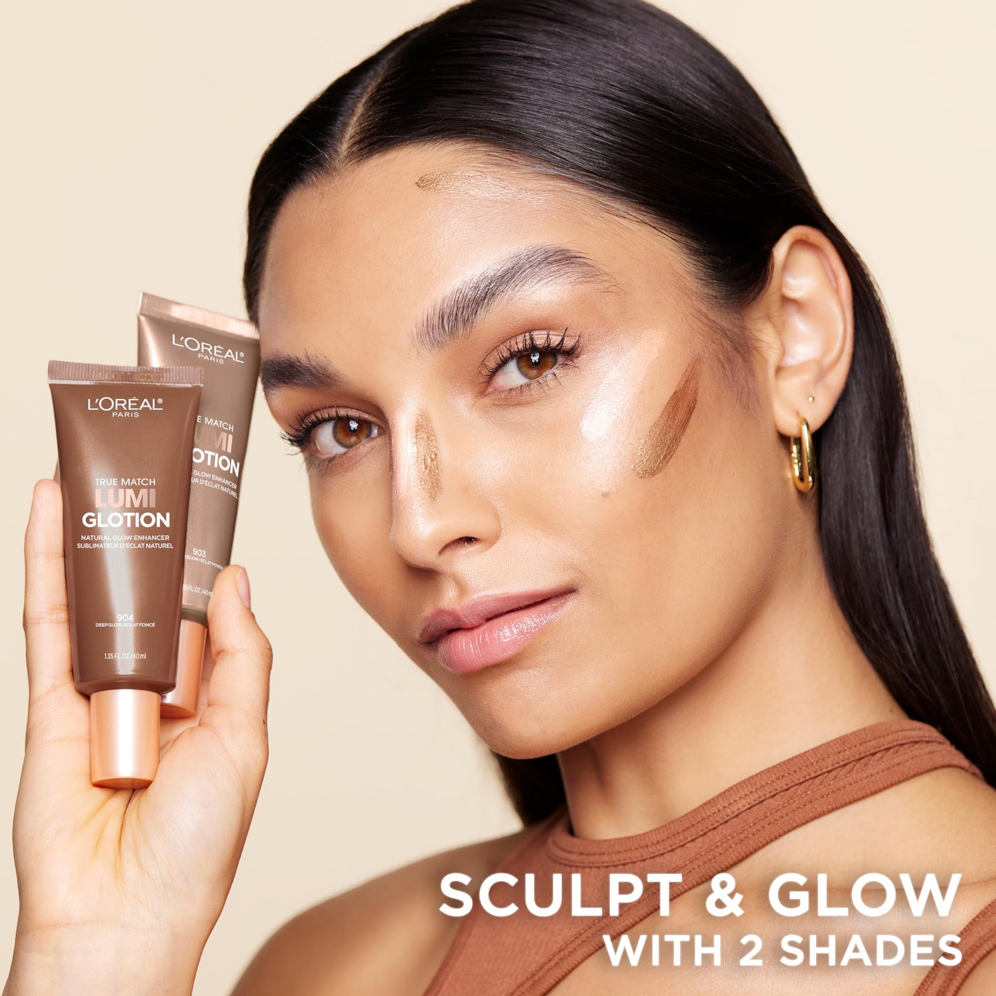 L’Oréal Paris Makeup True Match Lumi Glotion, Natural Glow Enhancer, Illuminator Highlighter Skin Tint, for an All Day Radiant Glow, Medium, 1.35 Ounces