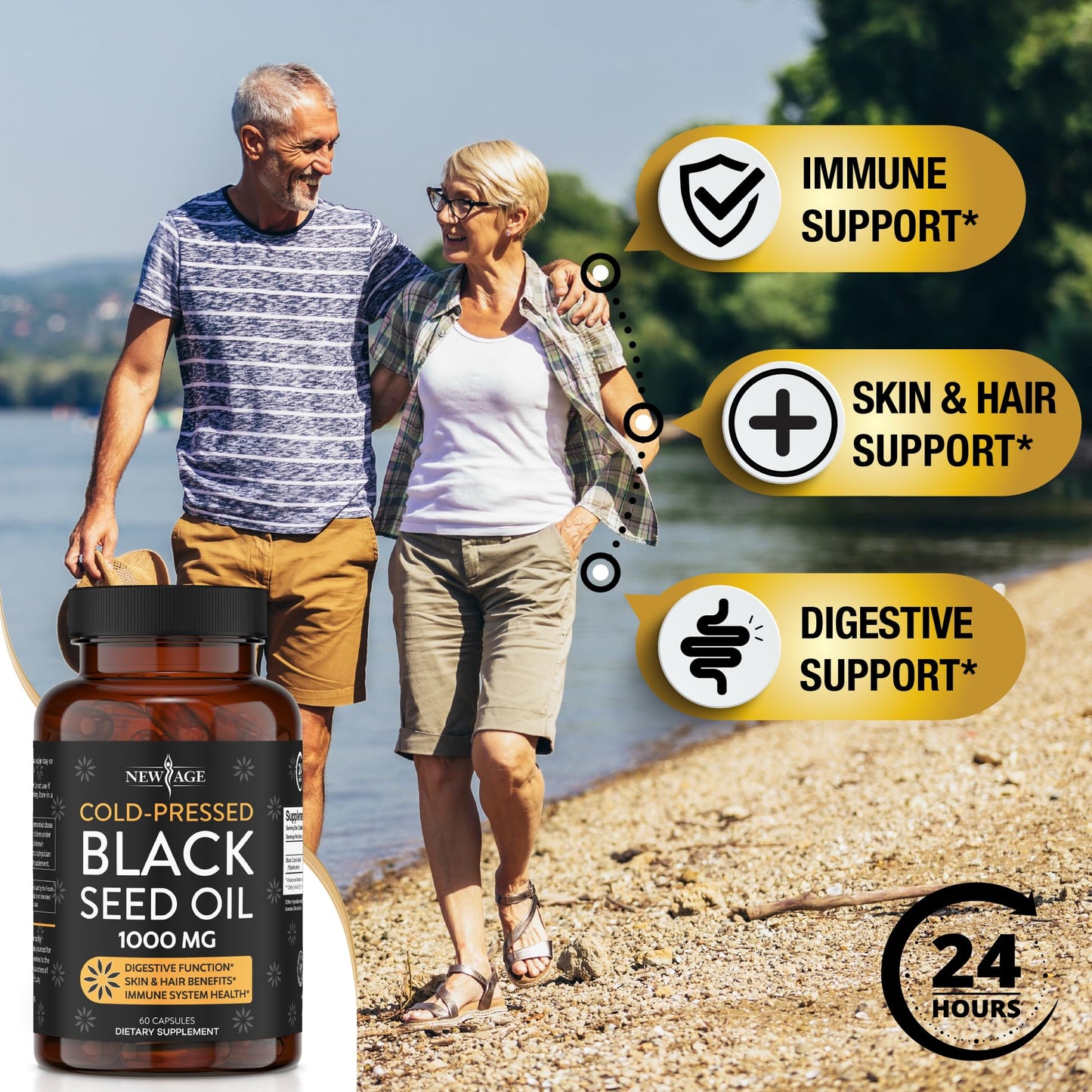 Black Seed Oil Softgel Capsules - Premium Cold-Pressed Nigella Sativa Producing Pure Black Cumin Seed Oil - Non-GMO & Vegetarian (120 Softgels)