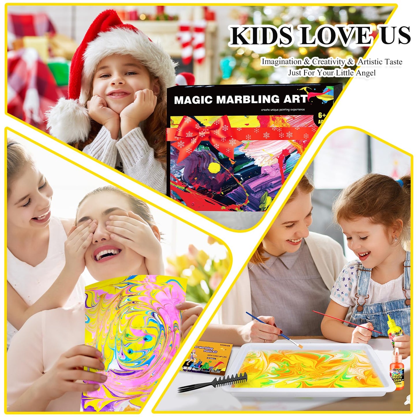 Arts & Crafts For Kids Ages 8-12 6-8,Water Marbling Paint Kit, Art Supplies for Kids,Toys For Girls Boys 4 5 6 7 8 9 10 11 12 Year Old