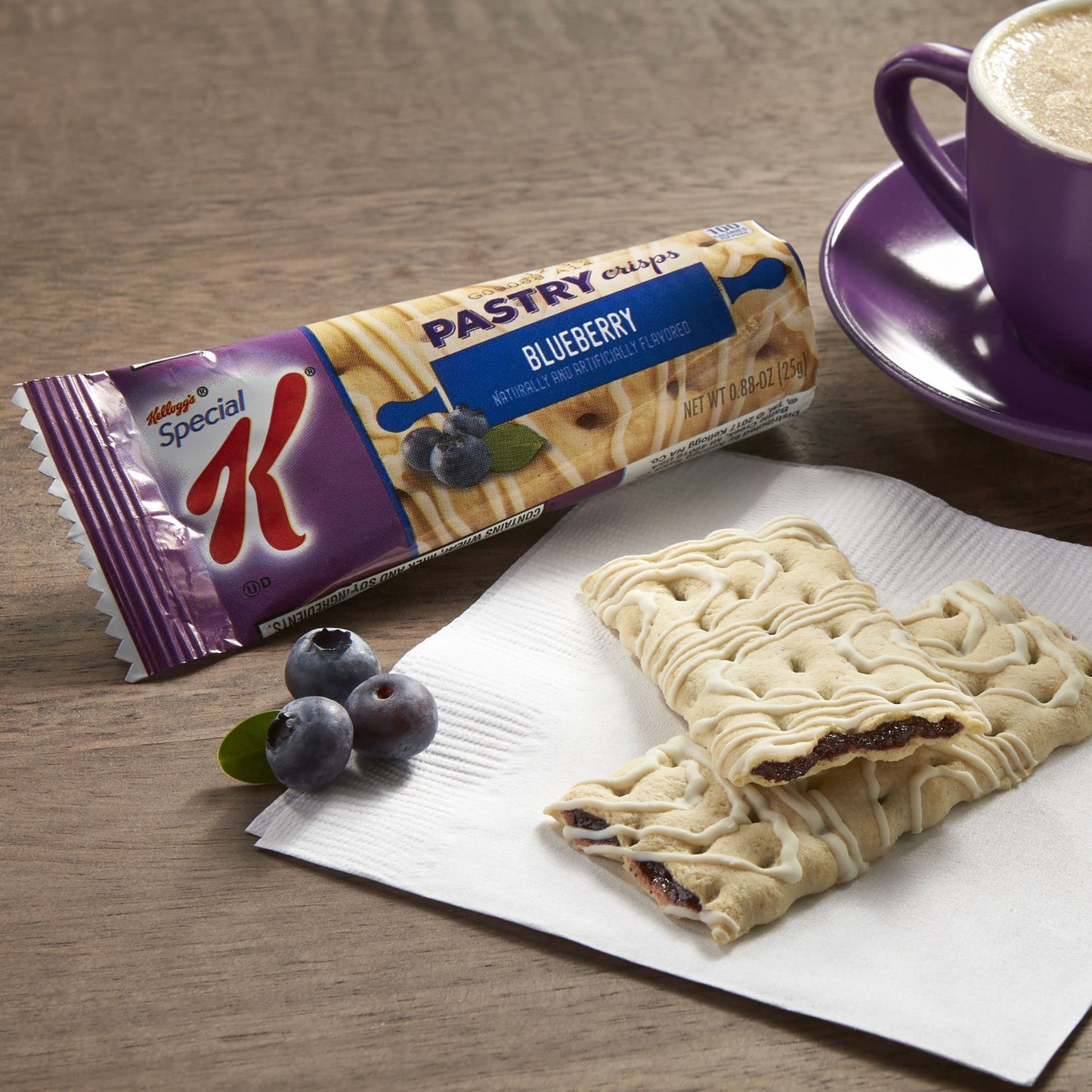 Special K Pastry Crisps, Breakfast Bars, 100 Calorie Snacks, Blueberry (8 Boxes, 96 Crisps)