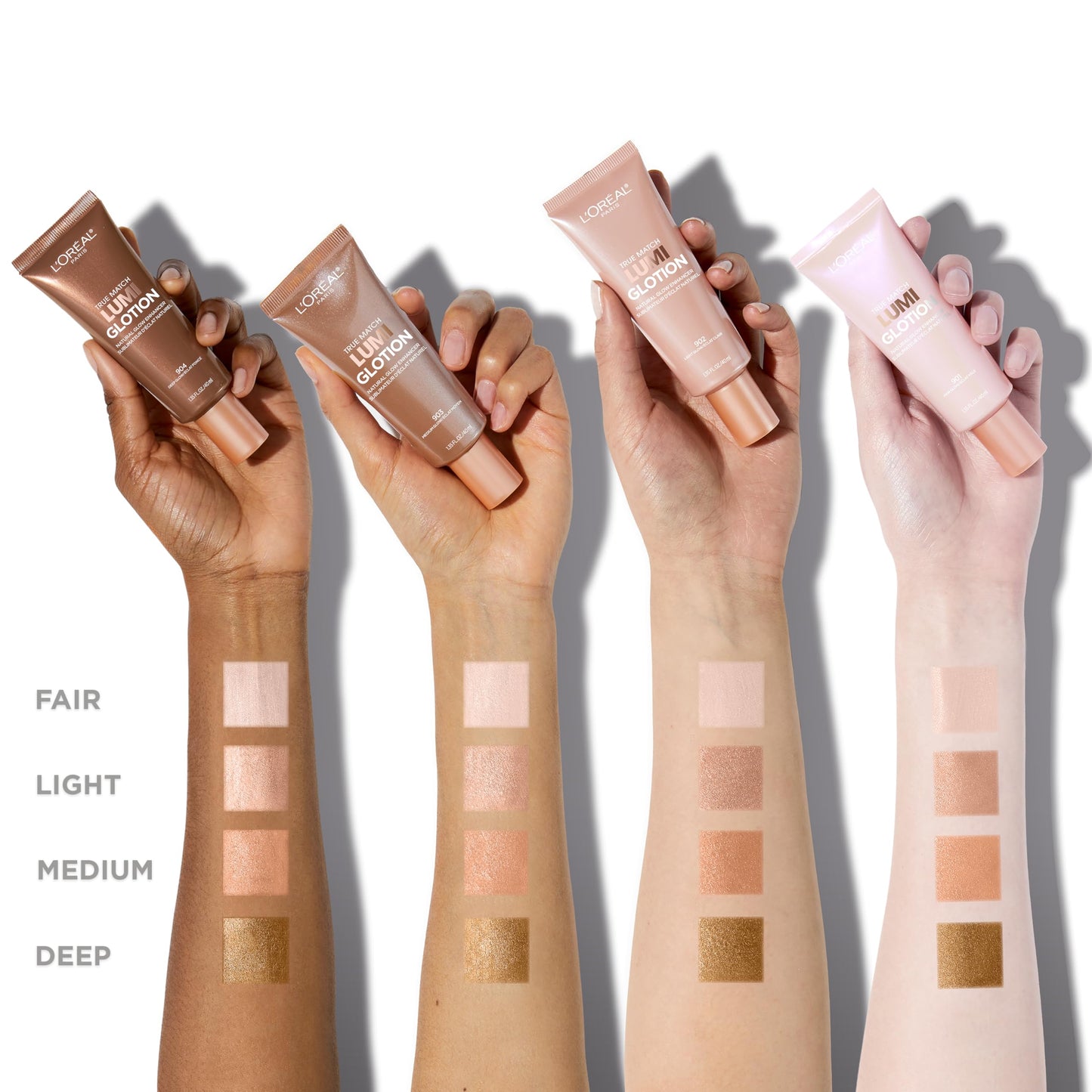 L’Oréal Paris Makeup True Match Lumi Glotion, Natural Glow Enhancer, Illuminator Highlighter Skin Tint, for an All Day Radiant Glow, Medium, 1.35 Ounces