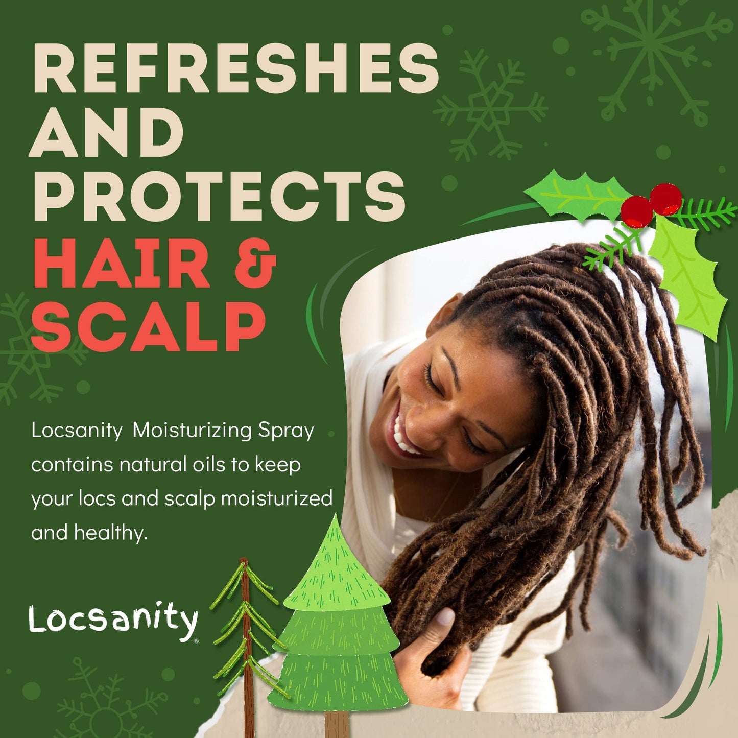 Locsanity Daily Moisturizing Refreshing Spray for Locs, Dreadlocks - Rose Water and Peppermint Hair Scalp Moisturizer, Dreadlock Spray - Natural Loc Care and Maintenance (8oz)