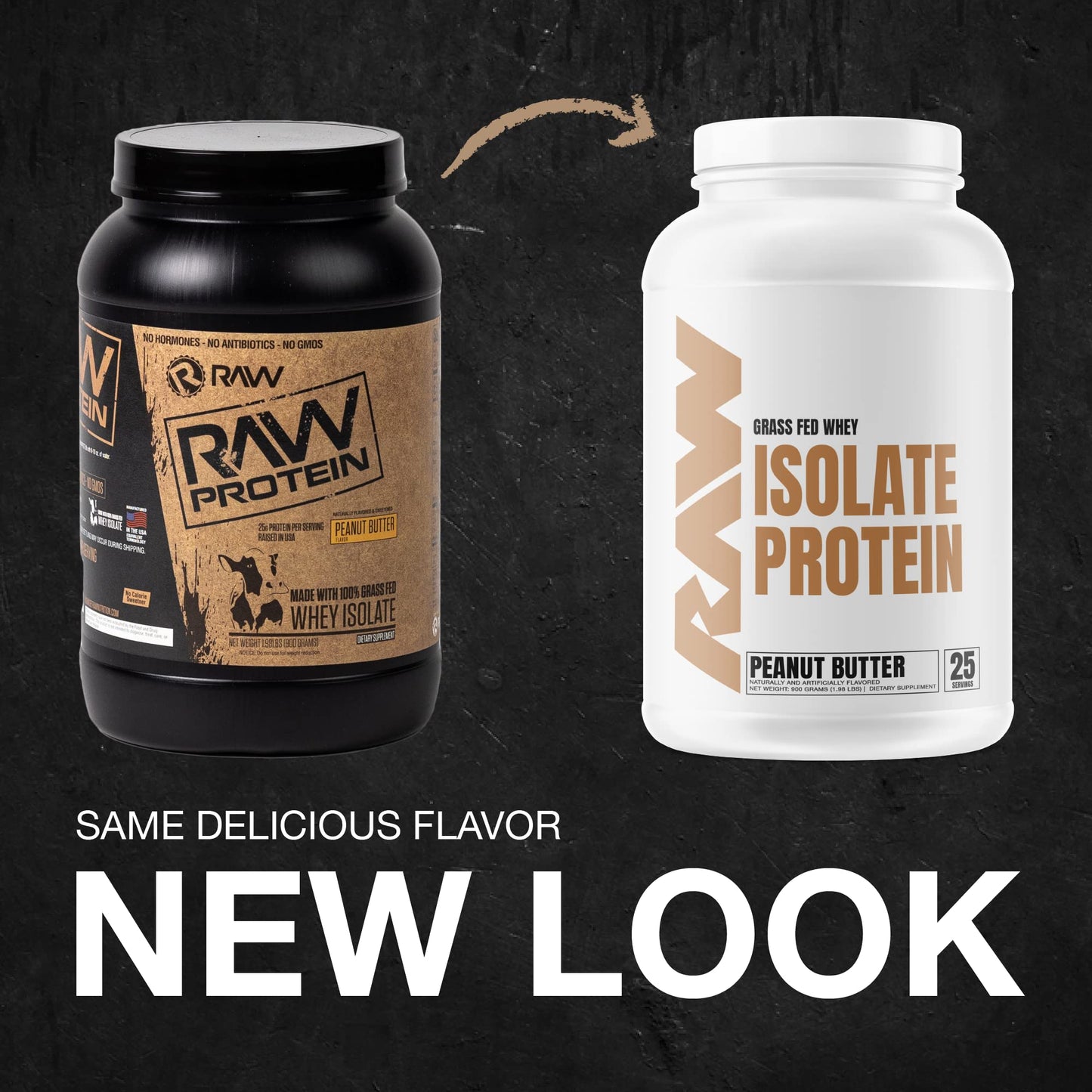 RAW Whey Isolate Protein Powder, Peanut Butter - 100% Grass-Fed Sports Nutrition Protein Powder for Muscle Growth & Recovery - Low-Fat, Low Carb, Naturally Flavored & Sweetened - 25 Servings