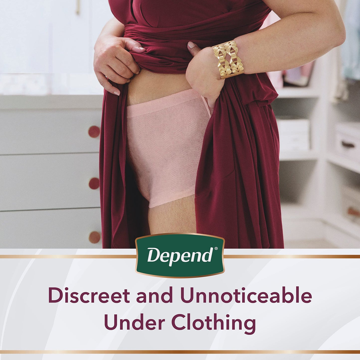 Depend Silhouette Adult Incontinence and Postpartum Underwear for Women, Small, Maximum Absorbency, Berry, 60 Count (2 Packs of 30), Packaging May Vary