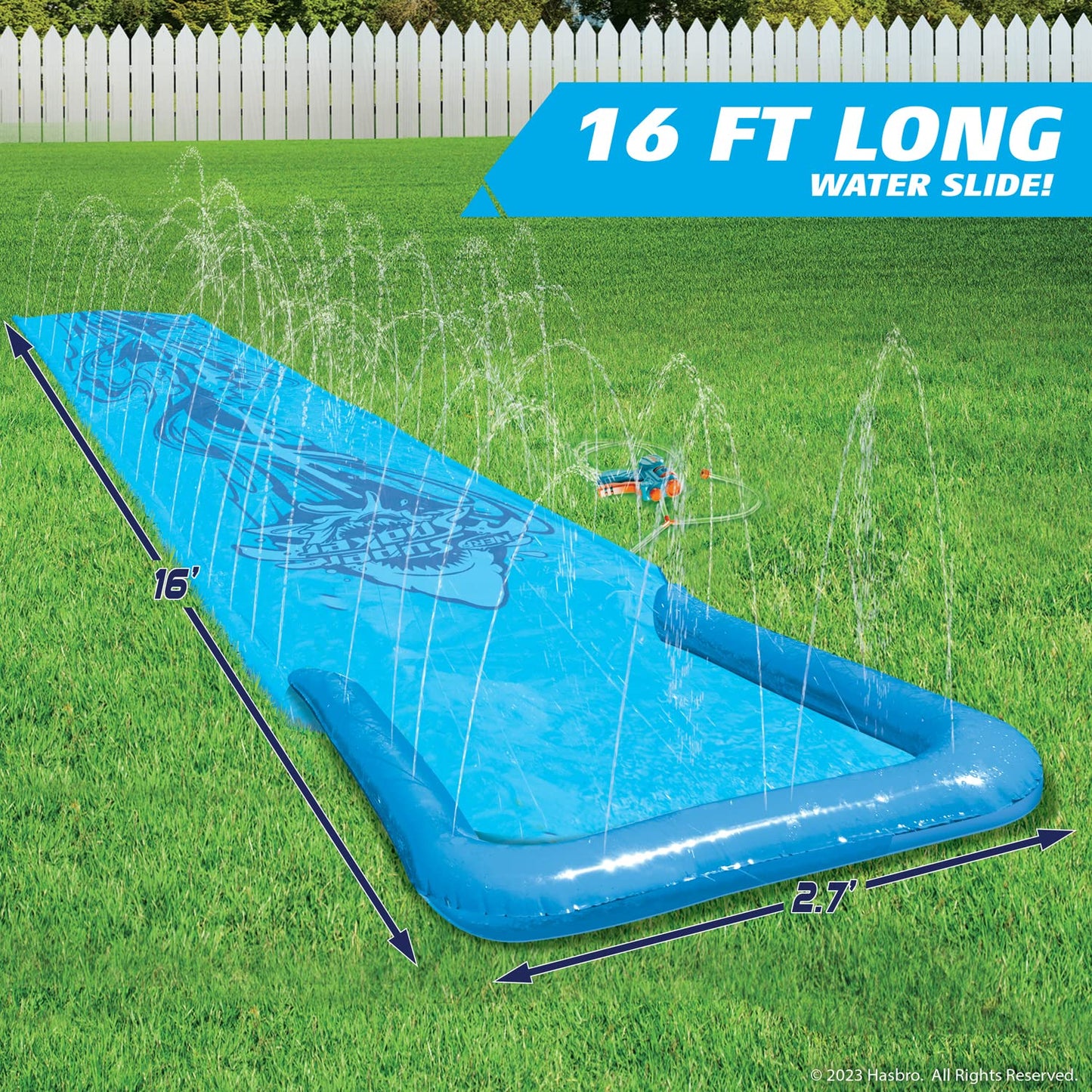 NERF Super Soaker Blast Water Slide – The Ultimate 16 Ft Outdoor Slide for Kids – Includes Extra Water Blaster