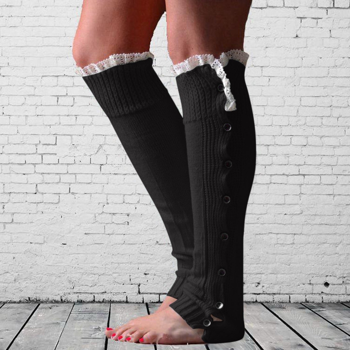 Kawaii Christmas Wool Long Socks Winter Women Over Knee Socks Sexy Thick Thermal Thigh-High Stockings Gaiters Solid color #P5