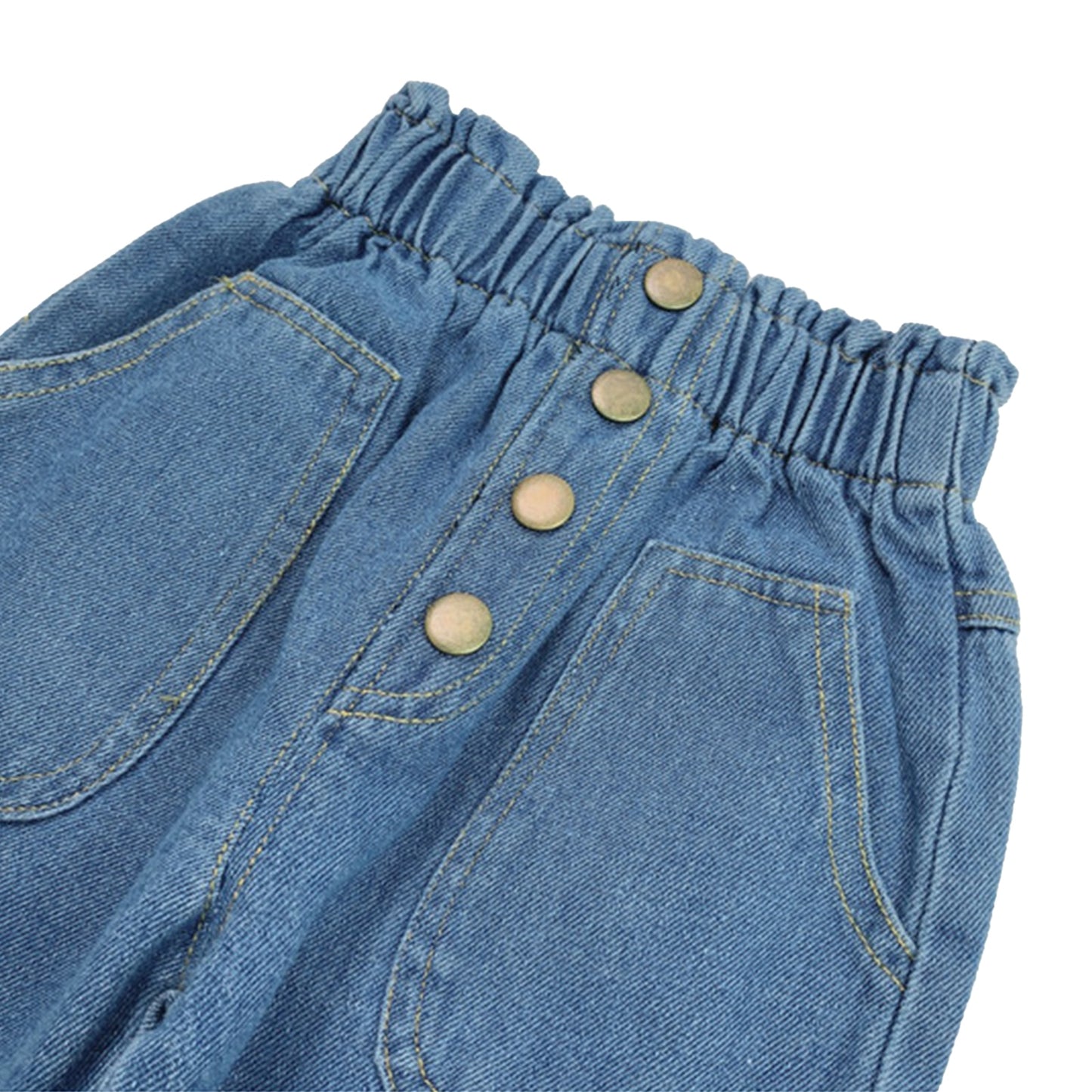Lioraitiin 0-5Years Toddler Baby Girl's Jeans All-Match Elastic Waist Denim Ripped Pants