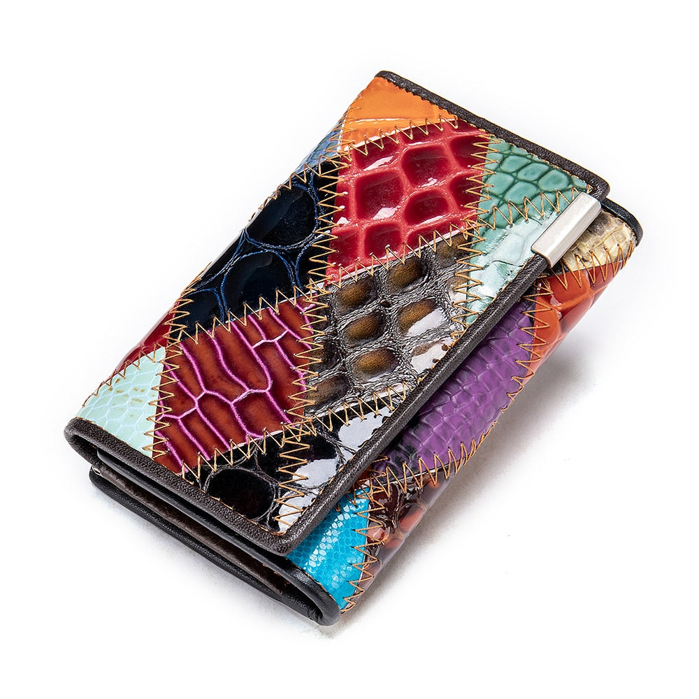 WESTAL Women's Wallet Luxury Genuine Leather Wallets for Women 2021 Patchwork Woman Wallets Long Cell Phone Wallet Cards Holder