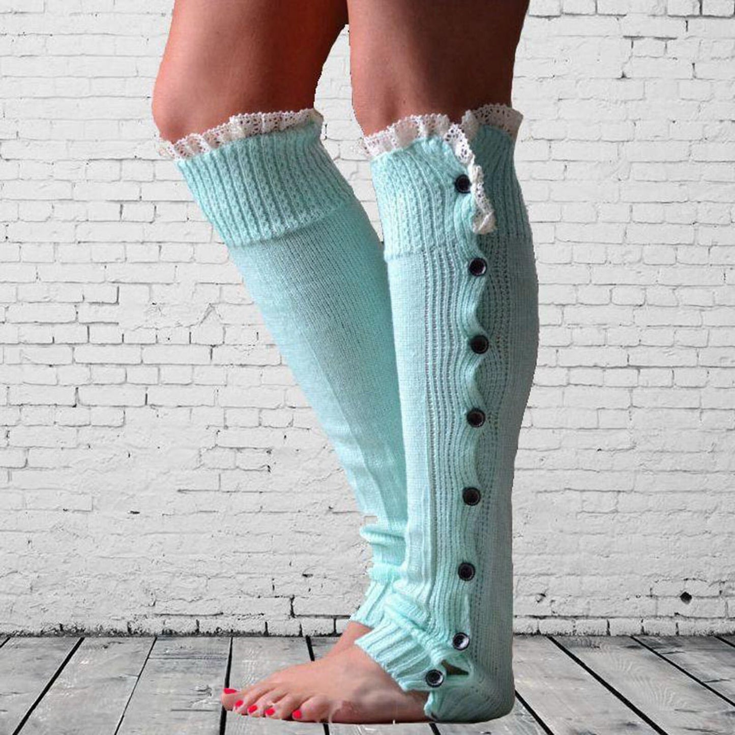 Kawaii Christmas Wool Long Socks Winter Women Over Knee Socks Sexy Thick Thermal Thigh-High Stockings Gaiters Solid color #P5